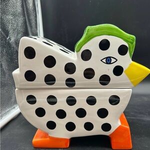 Rare Annee Goodchild Porta Chicken trinket jar